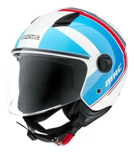 Casco De Moto Abierto Mac  Cyrus Jet Tricolor Brillante Xl